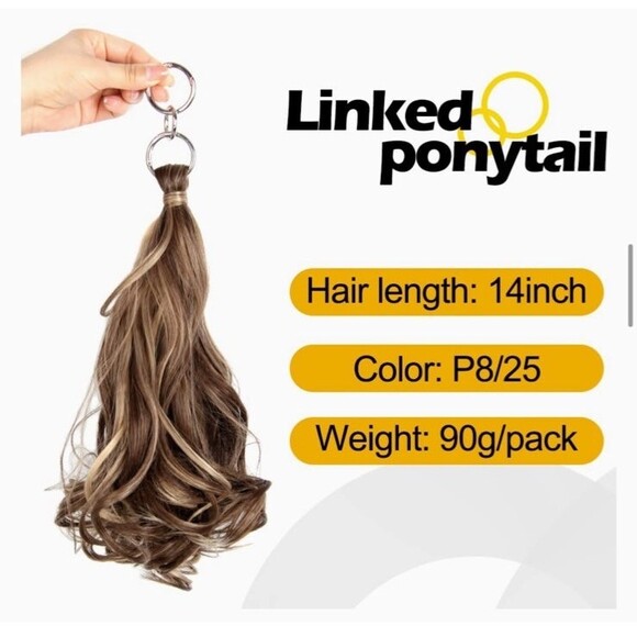 Ponytail Extension 14 Inch Blonde Ombre Hair Synthetic Ponytails Hairpieces A1 - Picture 1 of 5
